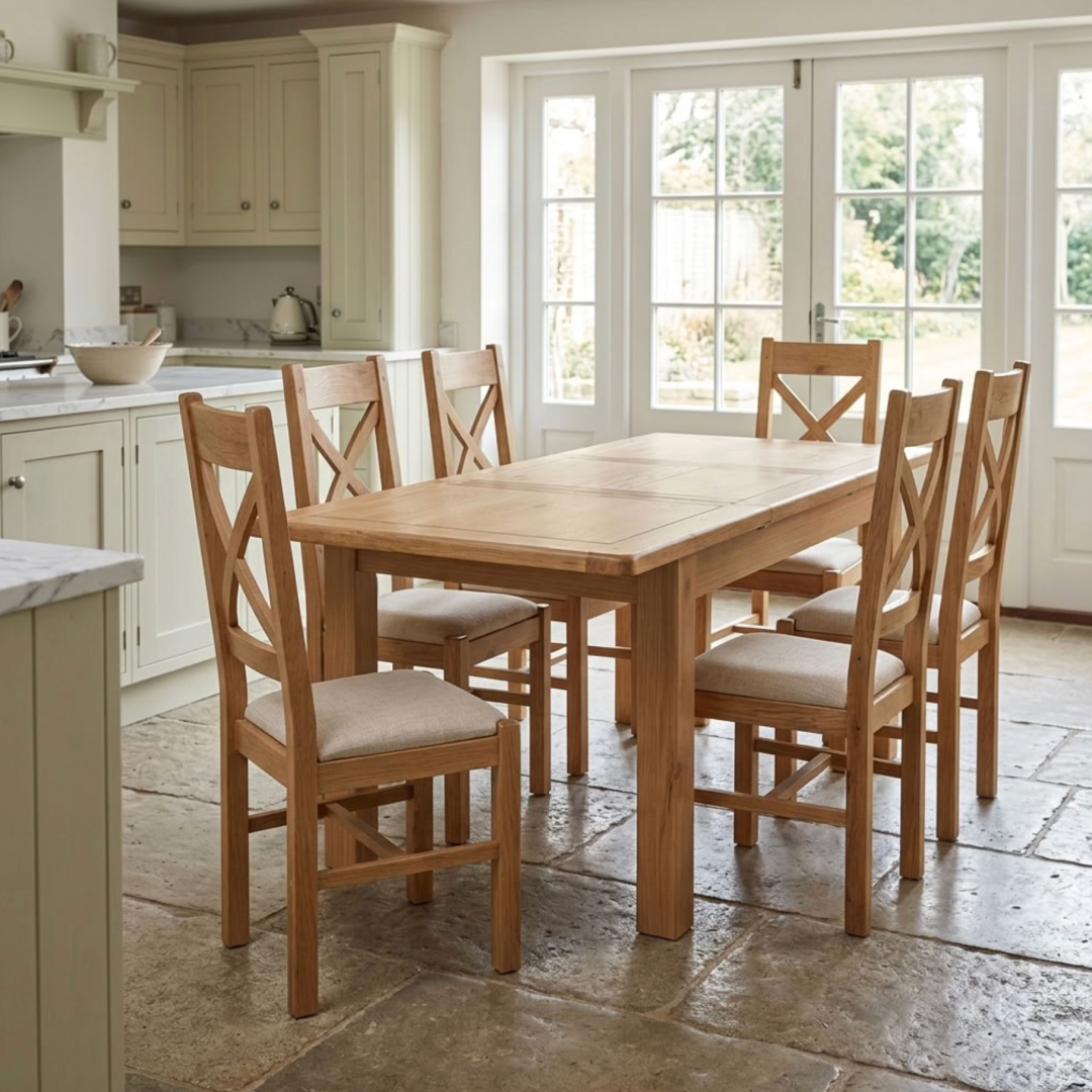 Kingsbury Oak 120/160 Butterfly Ext Table