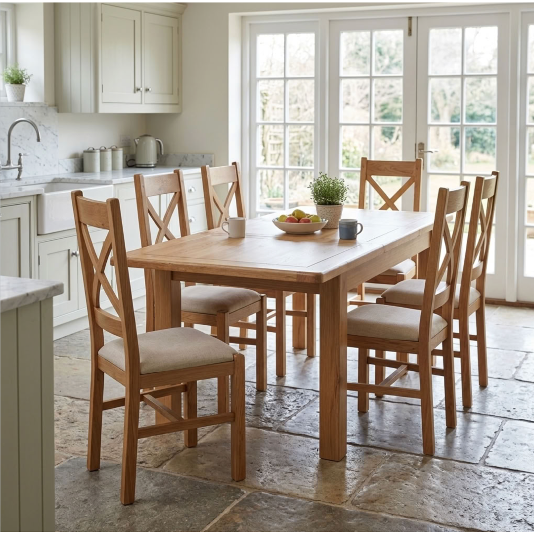 Kingsbury Oak 120/160 Butterfly Ext Table