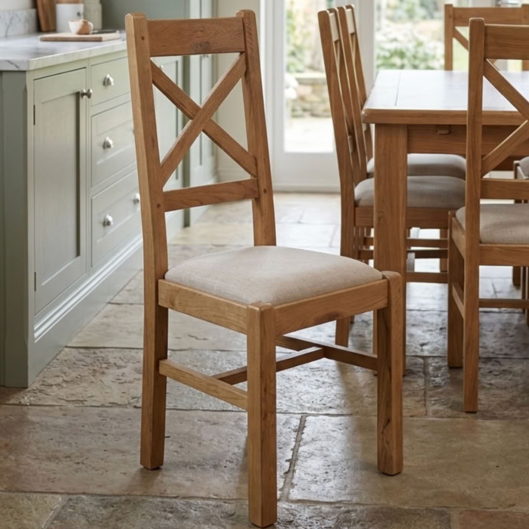 Kingsbury Oak Cross Back Chair (Pair)