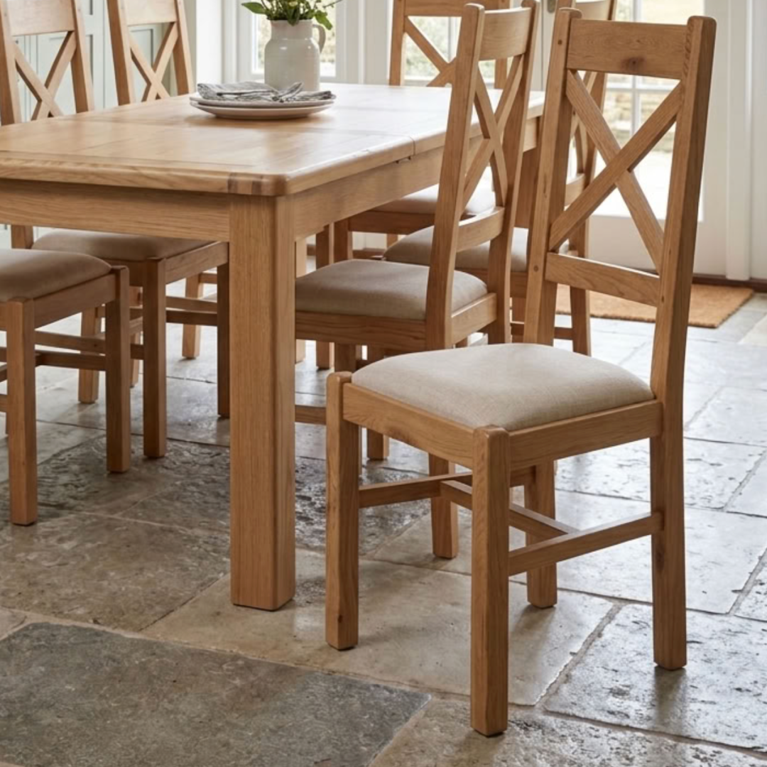Kingsbury Oak Cross Back Chair (Pair)