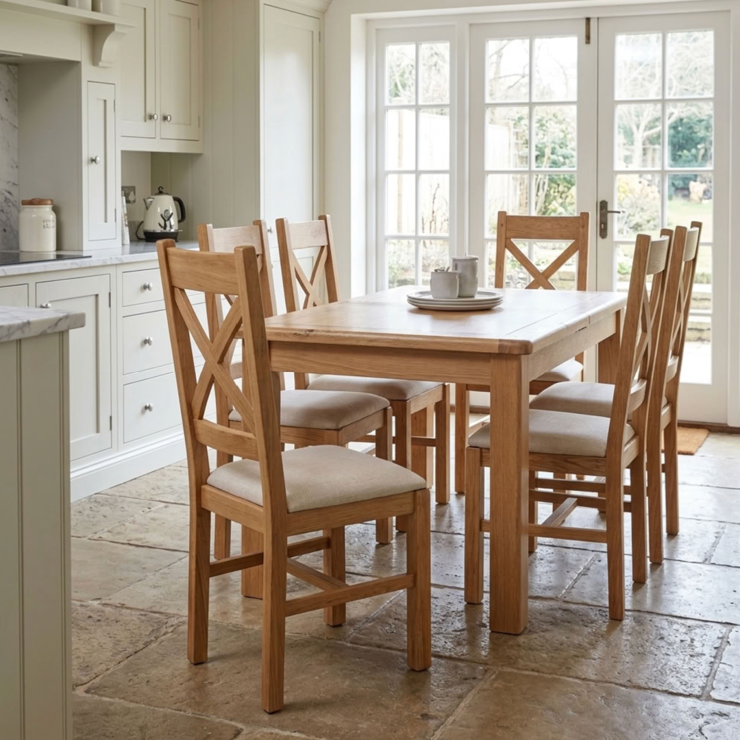 Kingsbury Oak Cross Back Chair (Pair)
