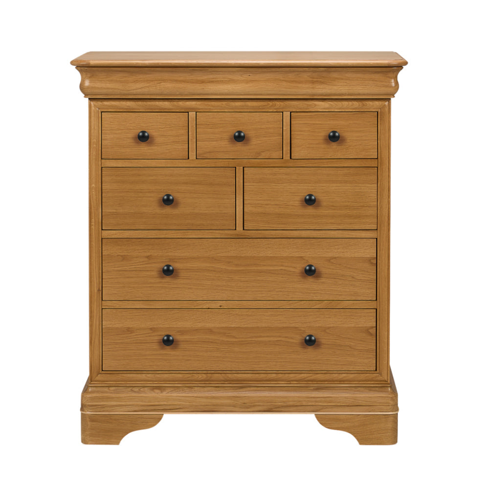 W+G BORDEAUX - WIDE 4+3 DRAWER CHEST OAK