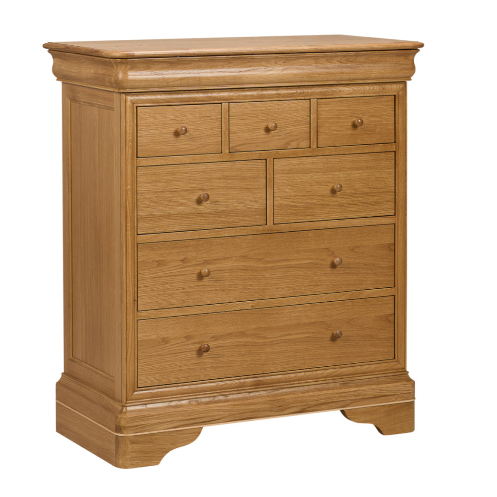 W+G BORDEAUX - WIDE 4+3 DRAWER CHEST OAK