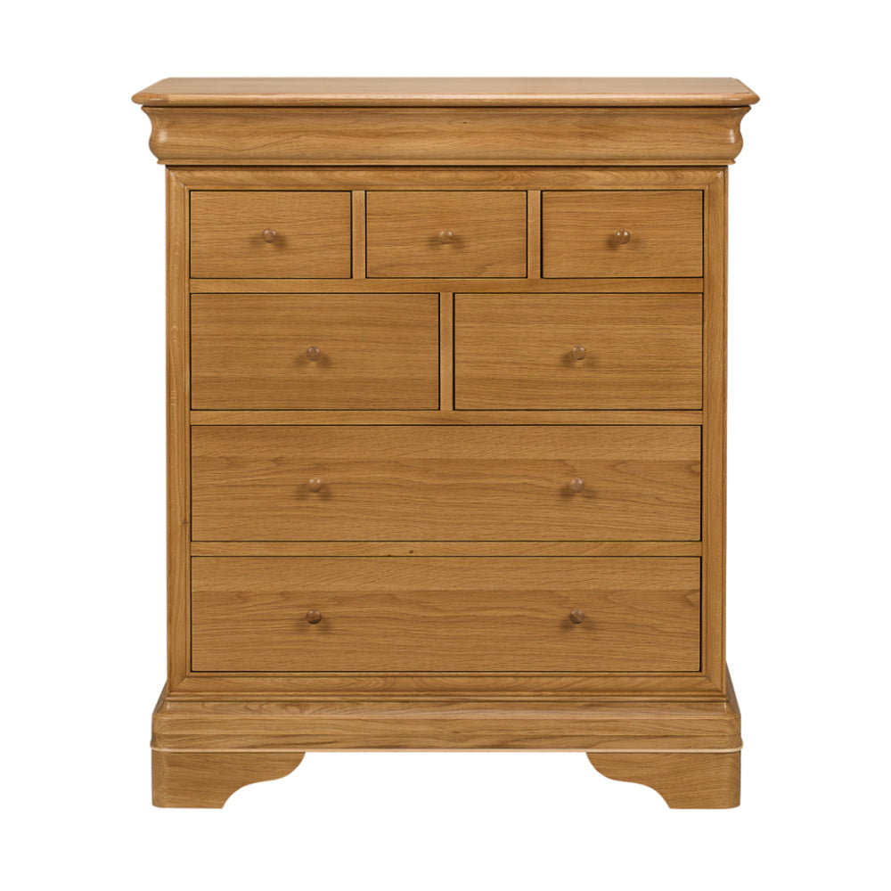 W+G BORDEAUX - WIDE 4+3 DRAWER CHEST OAK