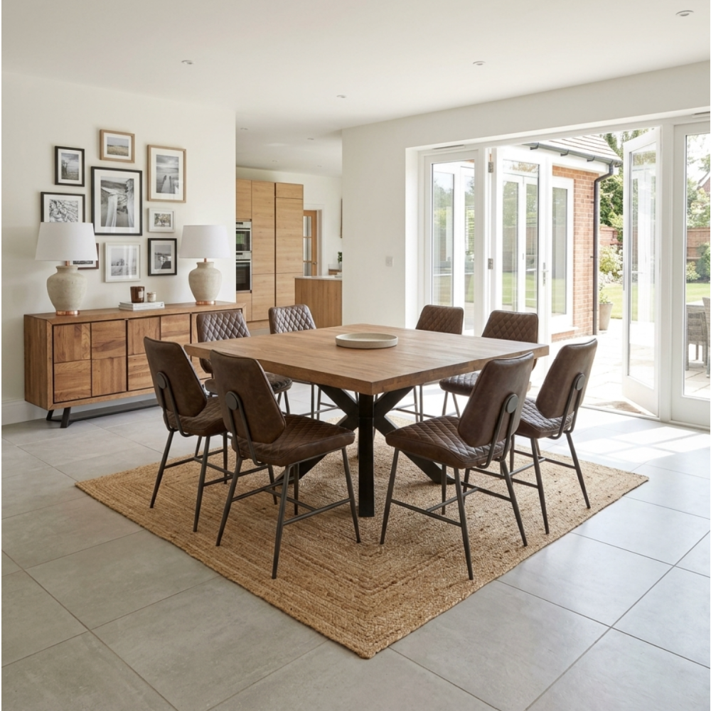 Holburn Square Modern Industrial Dining Table - 150cm