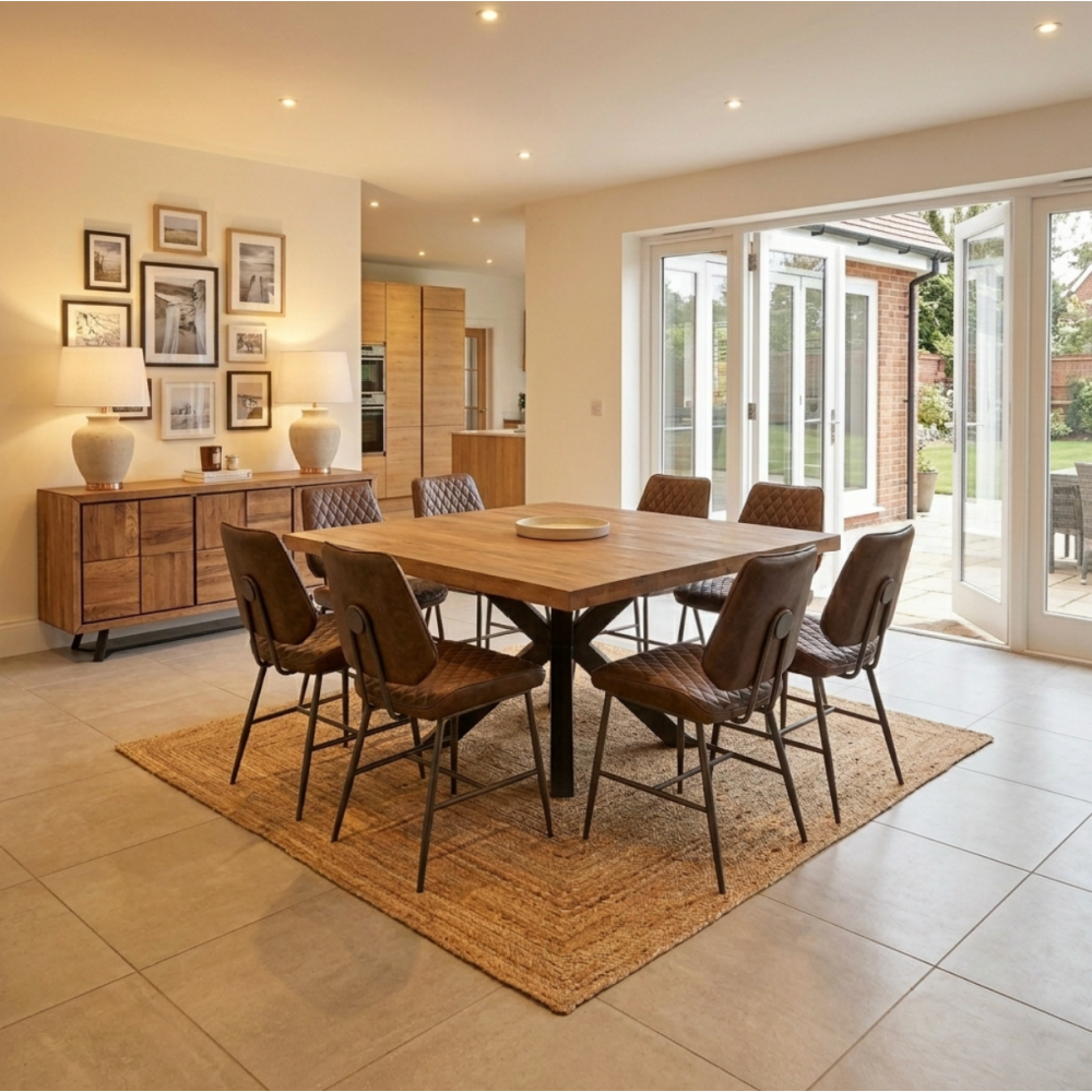 Holburn Square Modern Industrial Dining Table - 150cm