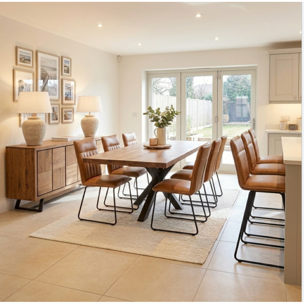 Holburn Modern Industrial Dining Table - 180cm