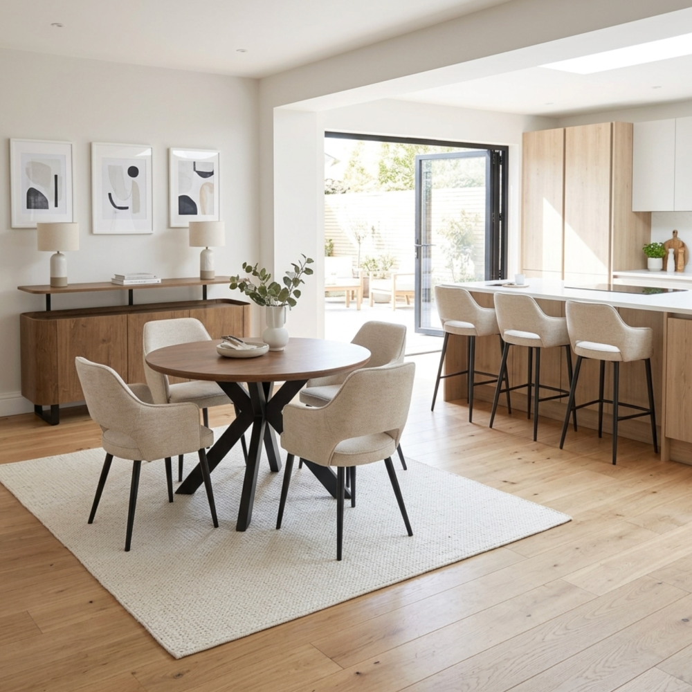 Boston Extending Round Table 1200-1600mm – Smoked