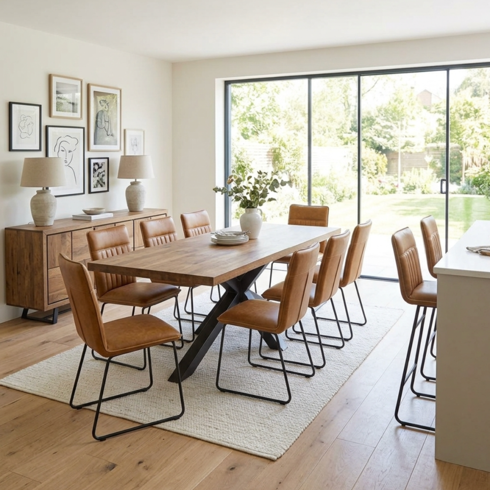 Holburn Modern Industrial Dining Table - 240cm