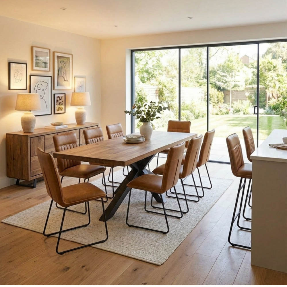 Holburn Modern Industrial Dining Table - 240cm