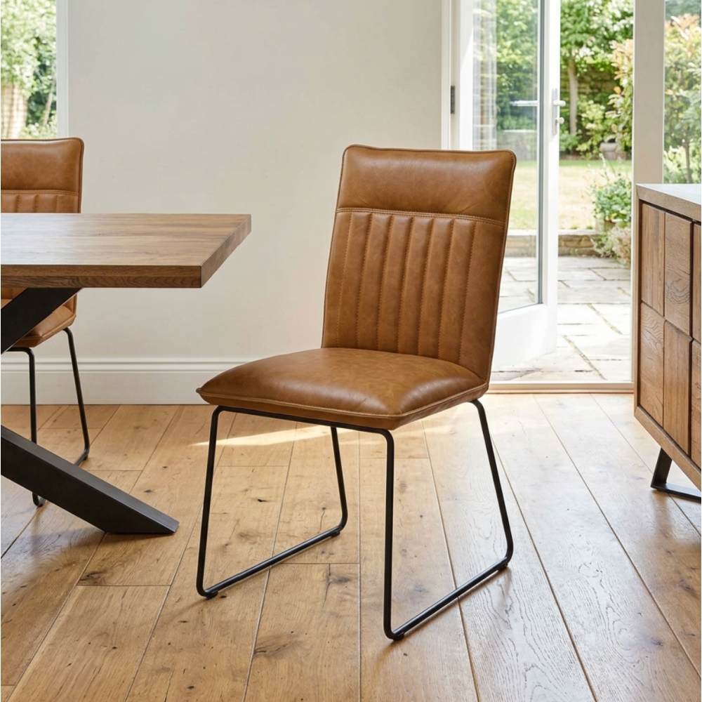 Cooper Dining Chair in Grey Pu Leather