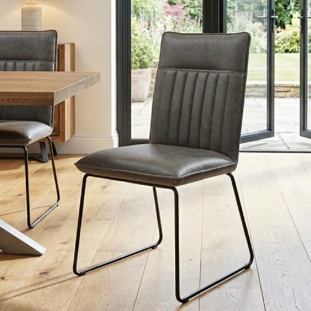 Cooper Dining Chair in Grey Pu Leather