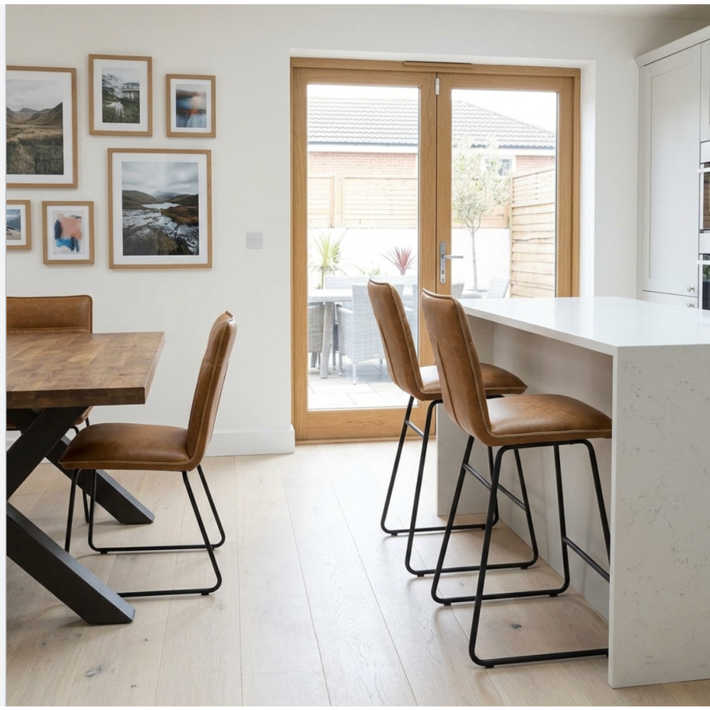 Cooper Bar Stool in Grey PU Leather