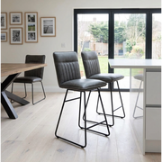 Cooper Bar Stool in Grey PU Leather