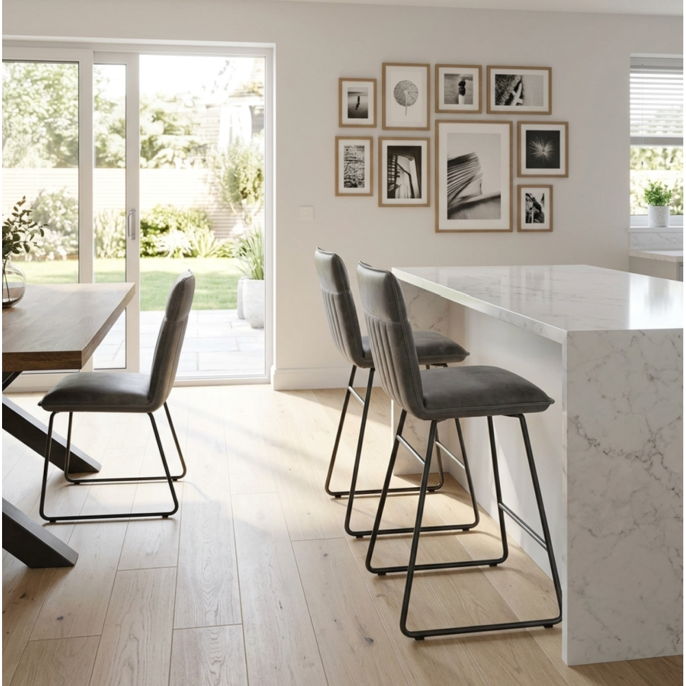 Cooper Bar Stool in Tan PU Leather