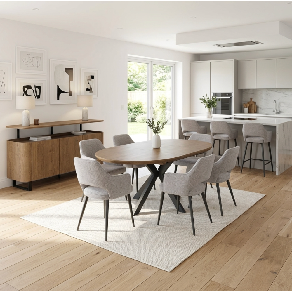 Boston Extending Round Table 1200-1600mm – Smoked