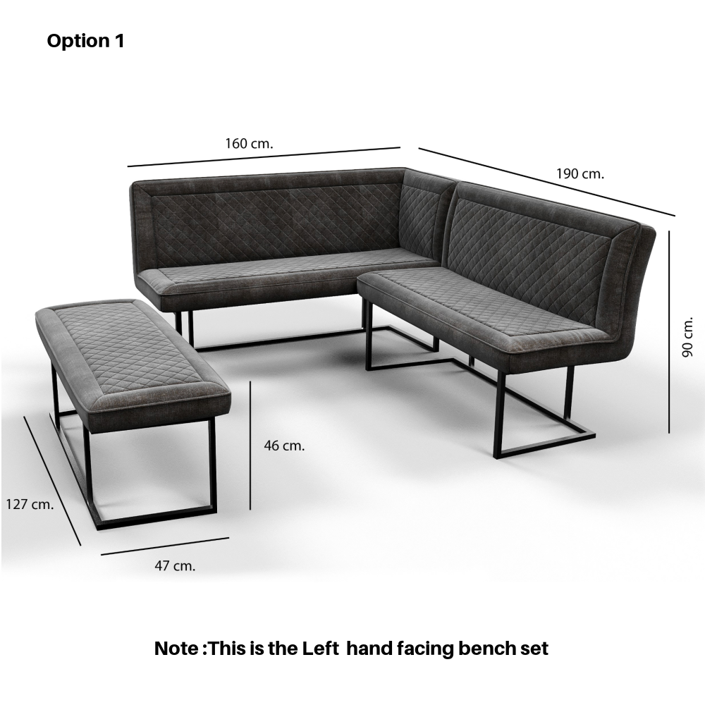 Apollo Corner Bench Set - Left Hand Facing (no table)