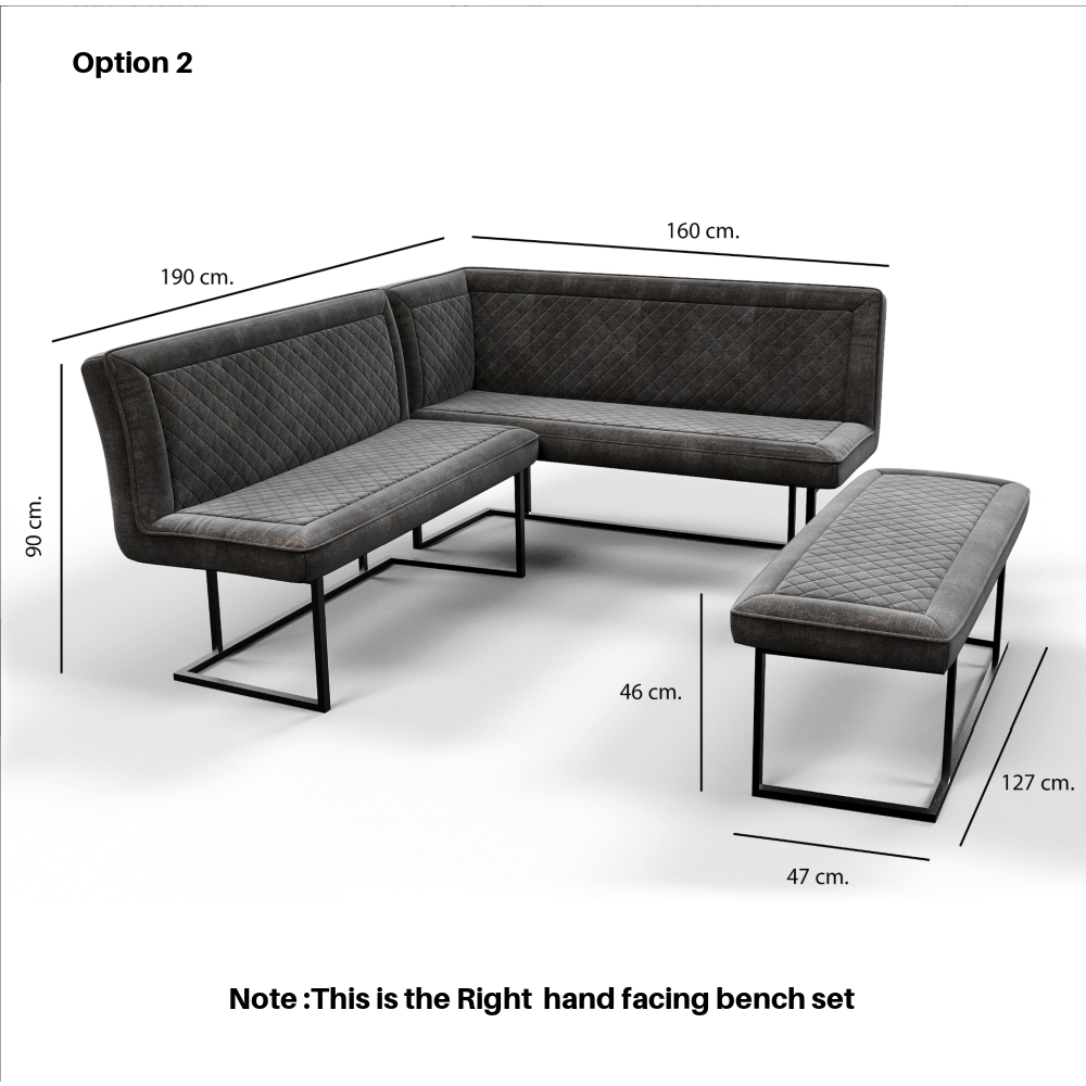 Apollo Corner Bench Set - Right Hand Facing with no Table
