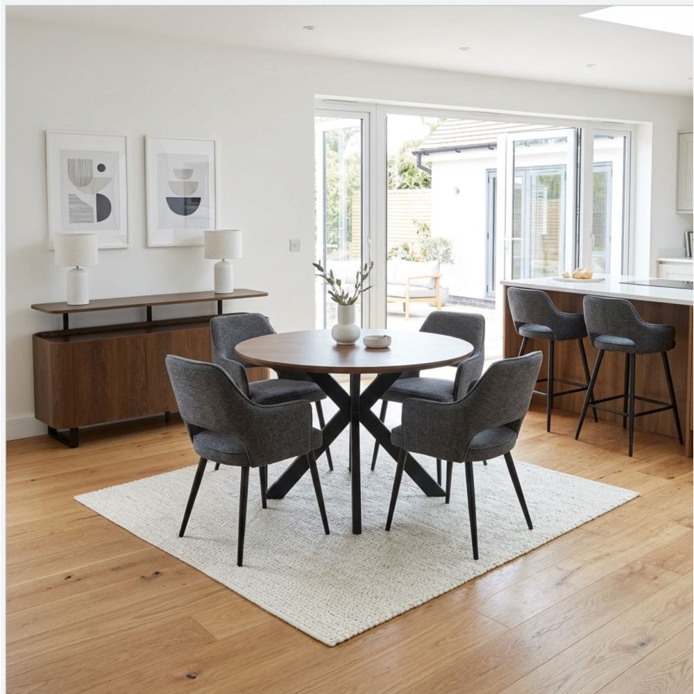 Boston Extending Round Table 1200-1600mm – Smoked