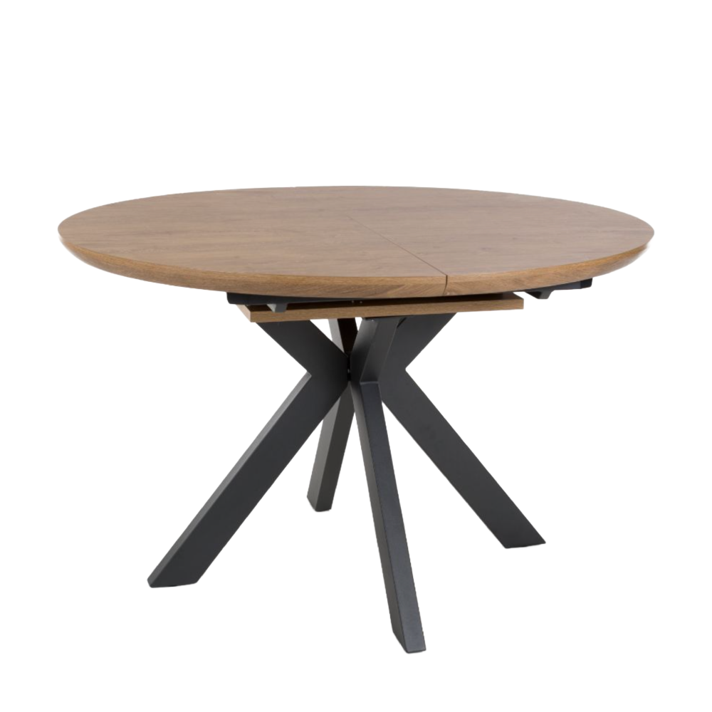 Boston Ext Round Table 1200-1600mm Rustic Oak