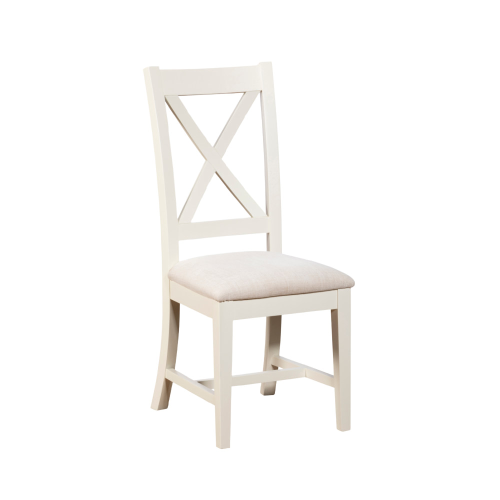 UPHOLSTERED X BACK DINING CHAIR PAIR