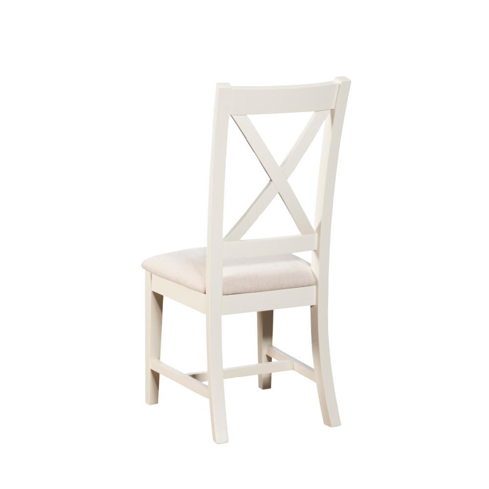 UPHOLSTERED X BACK DINING CHAIR PAIR