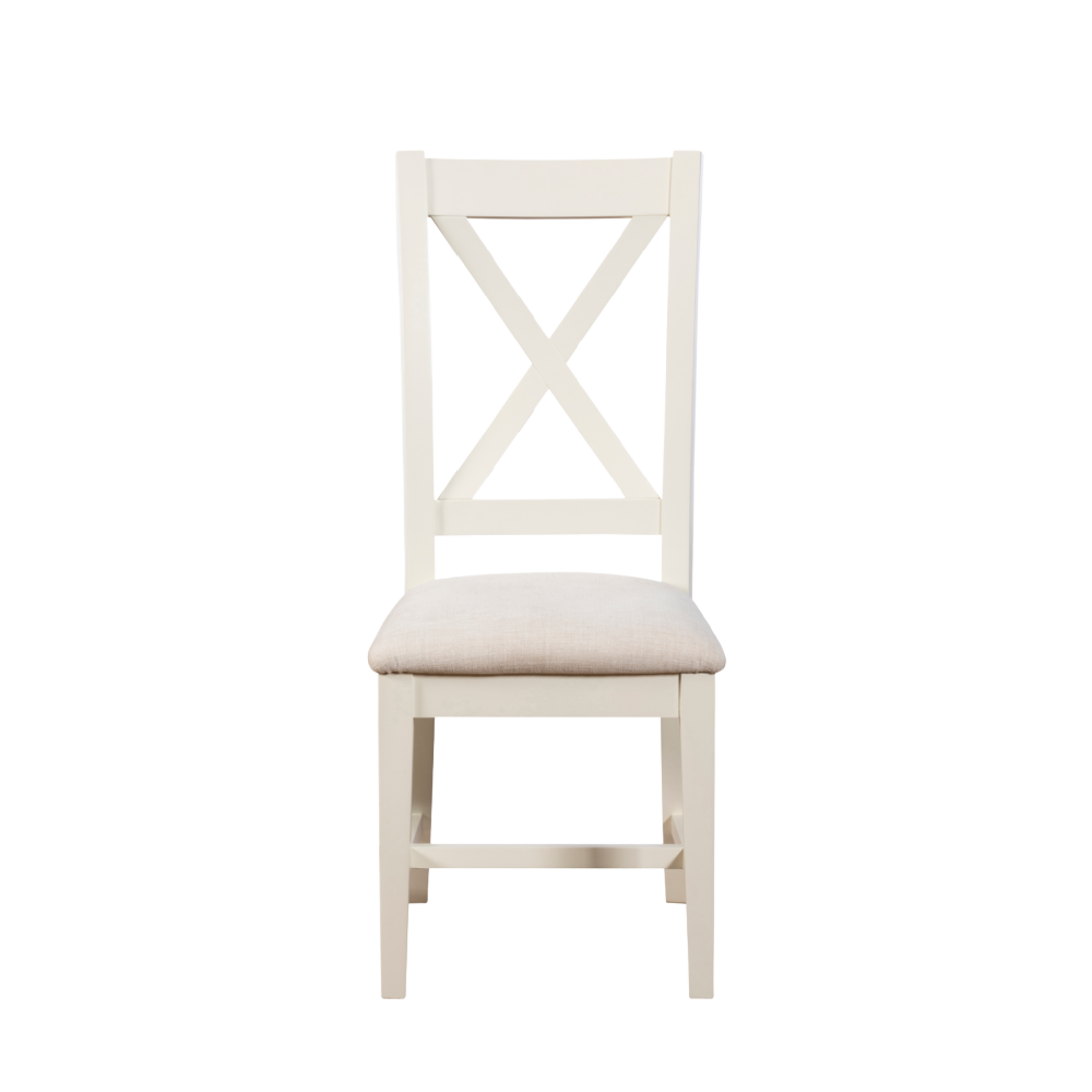 UPHOLSTERED X BACK DINING CHAIR PAIR