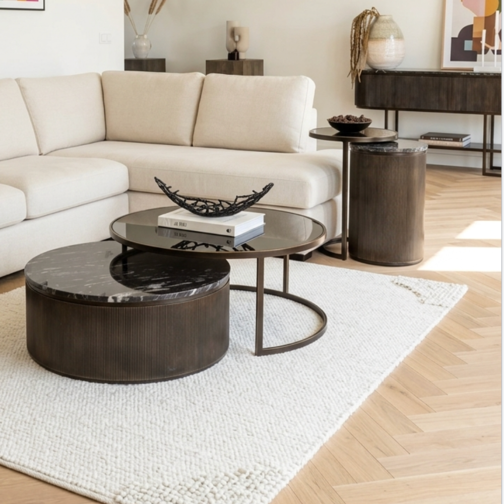 Belvedere Black Set of 2 Nesting Coffee Tables