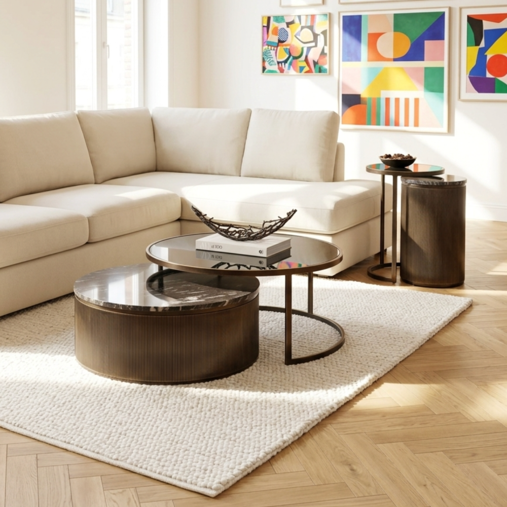 Belvedere Black Set of 2 Nesting Coffee Tables
