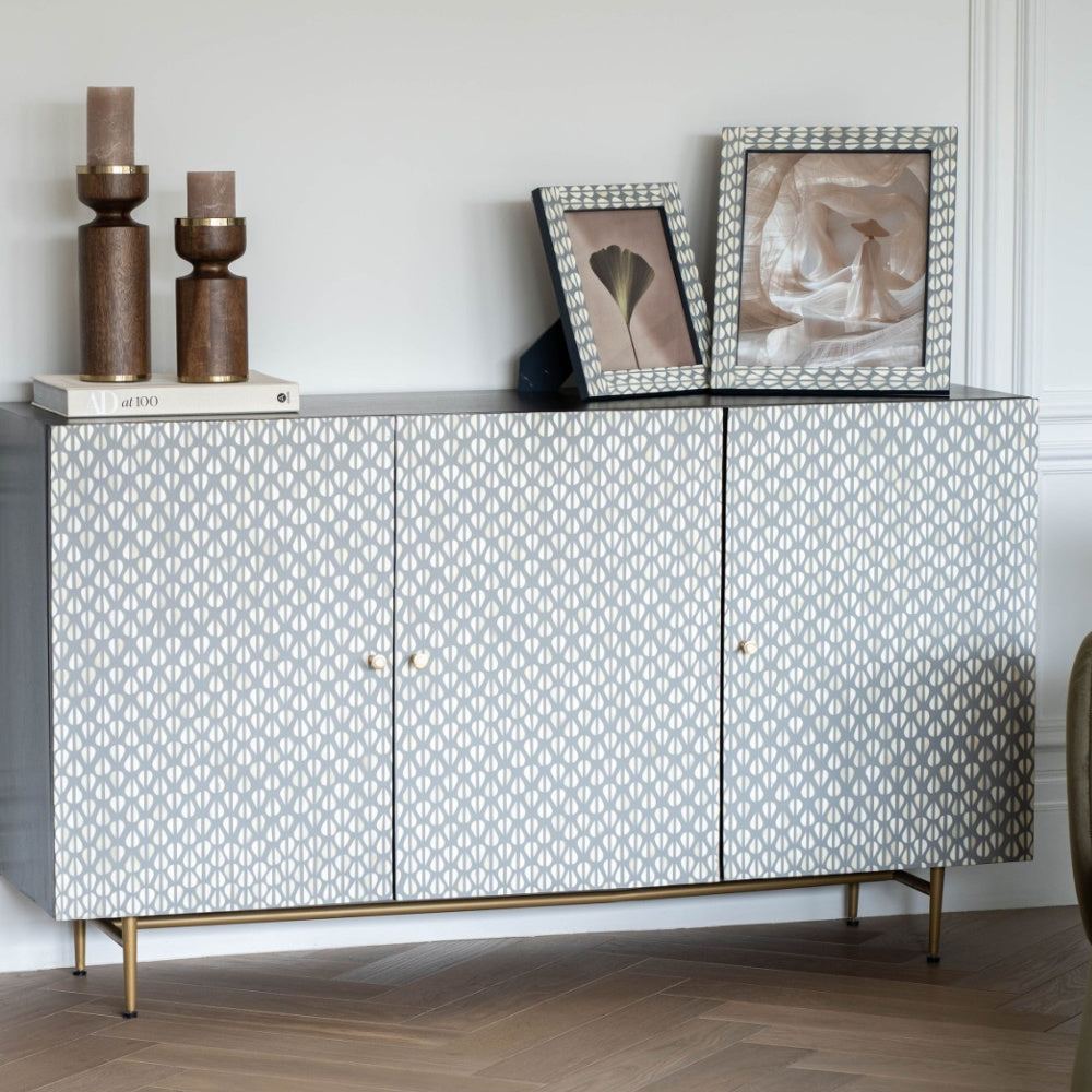 Burgess Bone Inlay 3 Door Buffet Sideboard