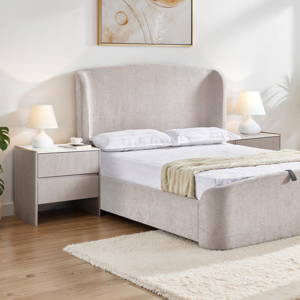 Mondello 2 Drawer Bedside Table Washed Oak