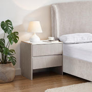 Mondello 2 Drawer Bedside Table Washed Oak