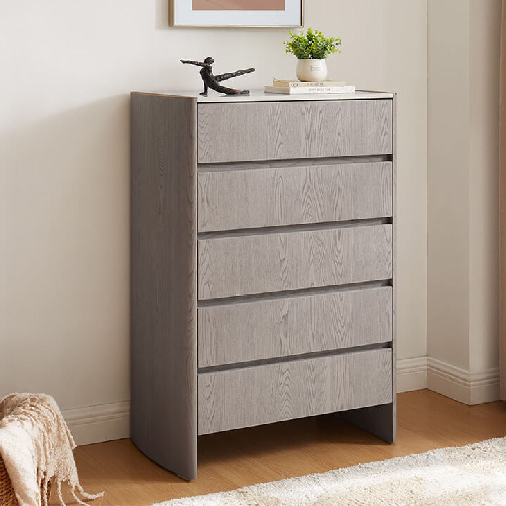 Mondello 5 Drawer Tall Chest Washed Oak