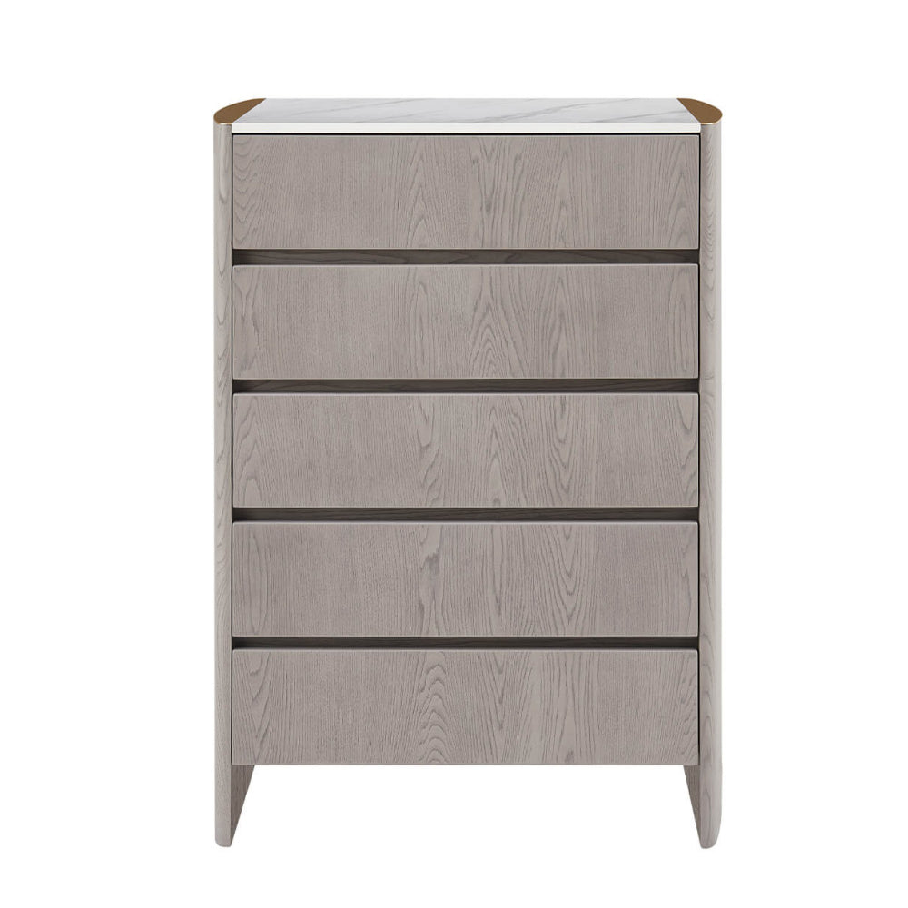 Mondello 5 Drawer Tall Chest Washed Oak