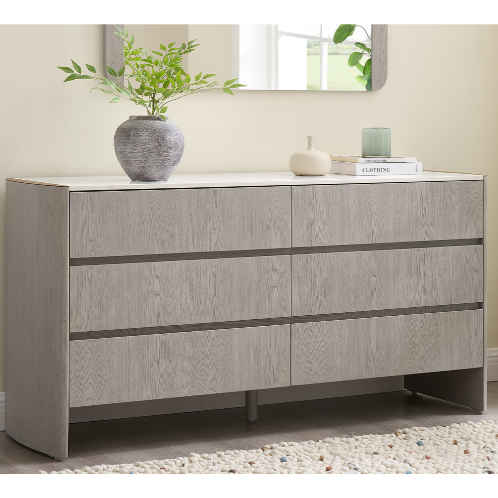 Mondello 6 Drawer Dressing Chest Washed Oak