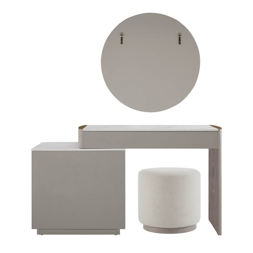 Mondello Dressing Table with 5 Drawer Chest Washed Oak