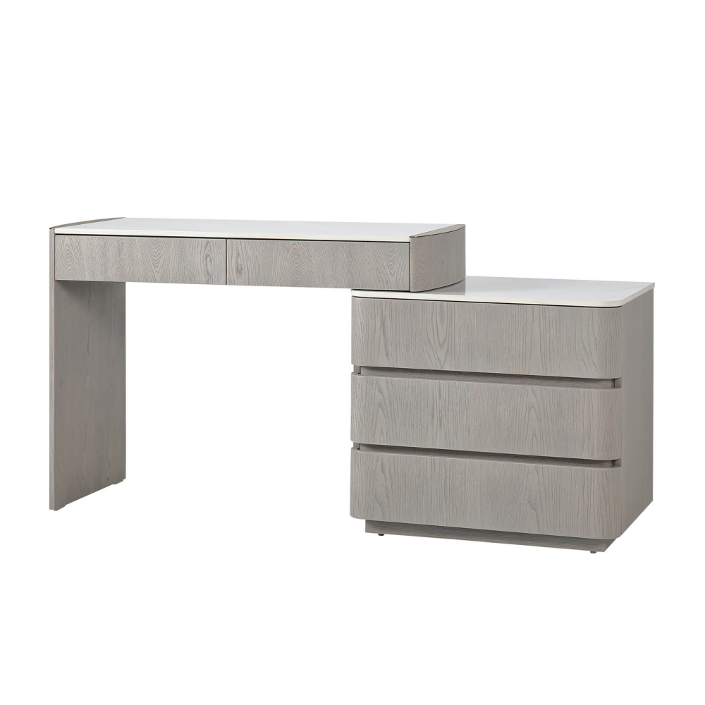 Mondello Dressing Table with 5 Drawer Chest Washed Oak