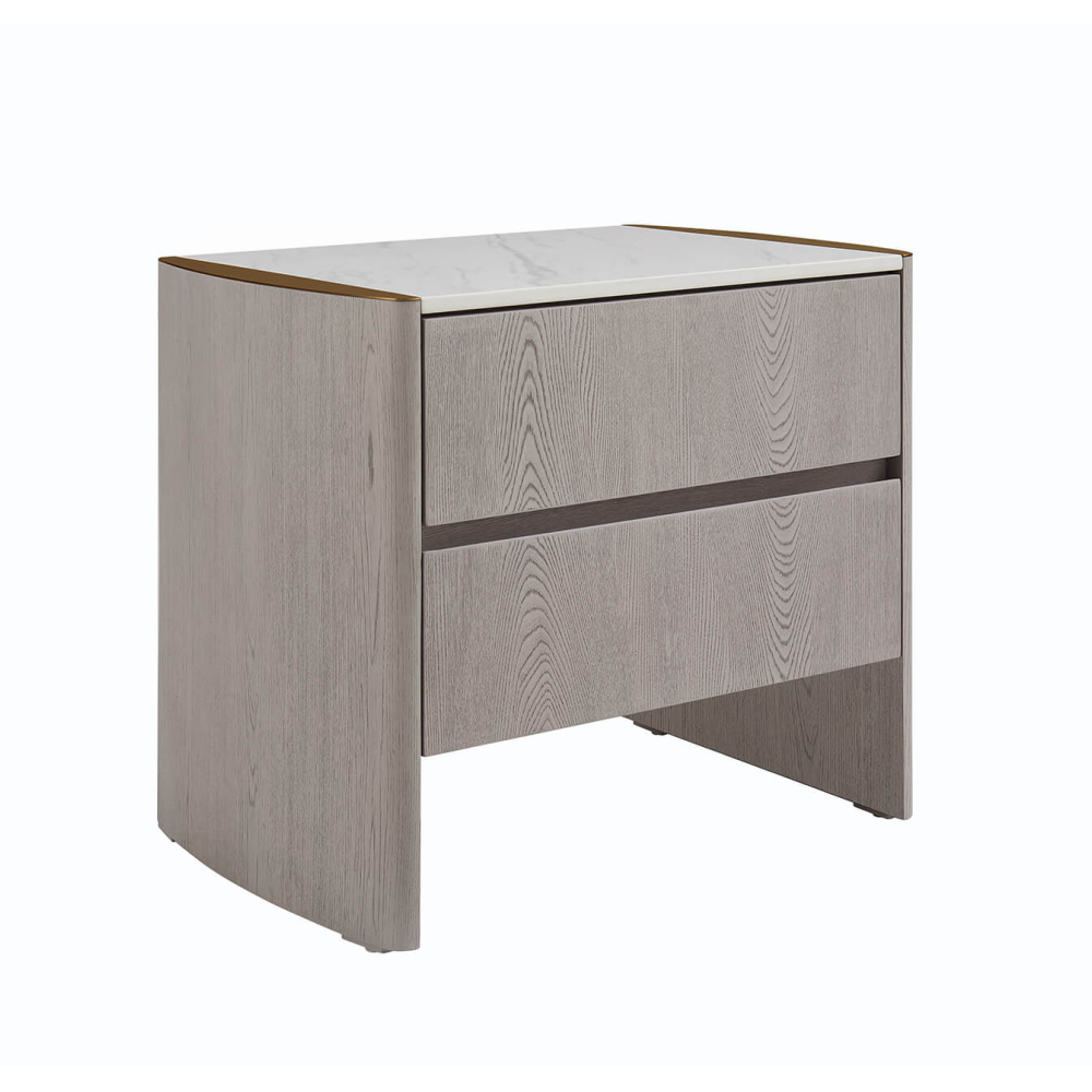 Mondello 2 Drawer Bedside Table Washed Oak