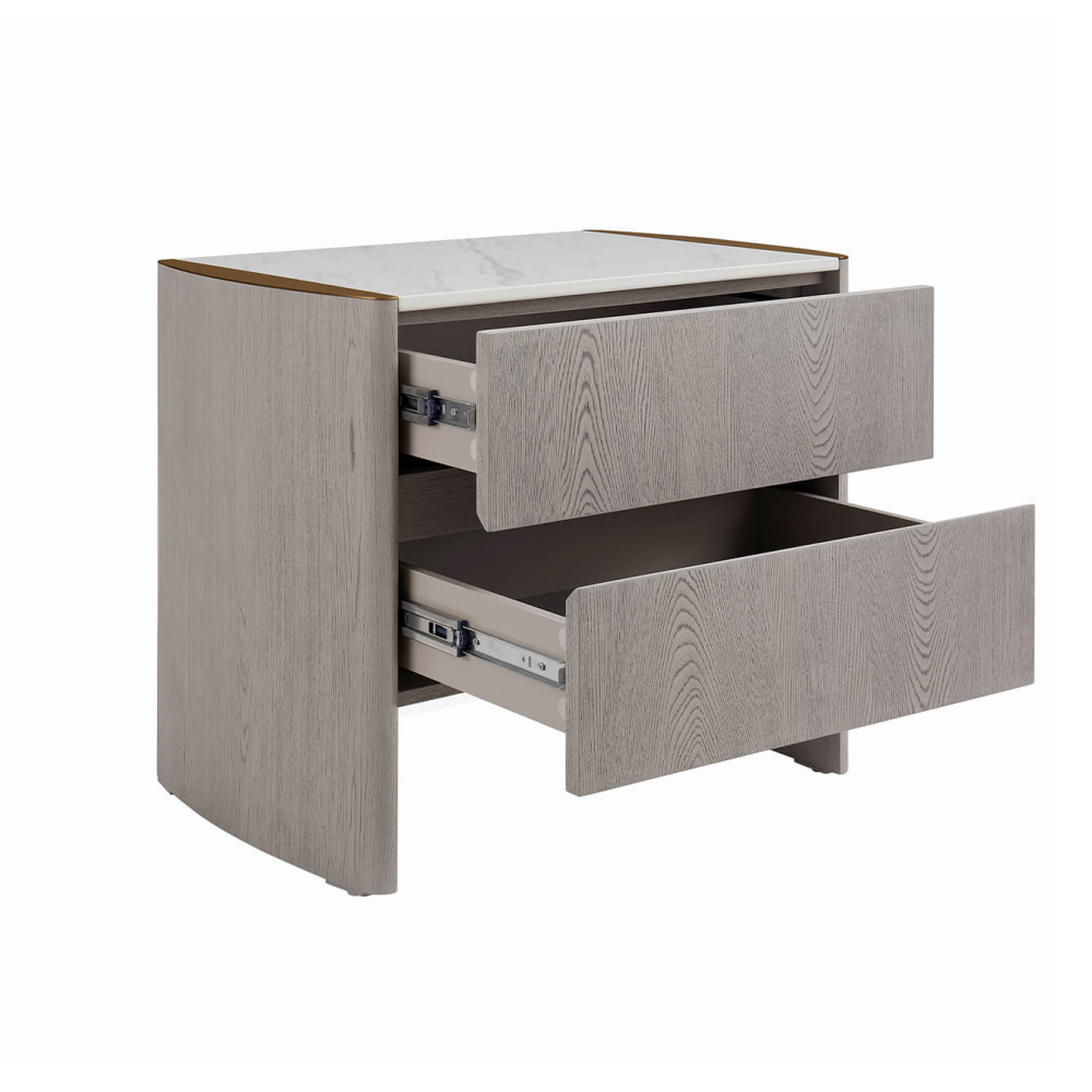 Mondello 2 Drawer Bedside Table Washed Oak