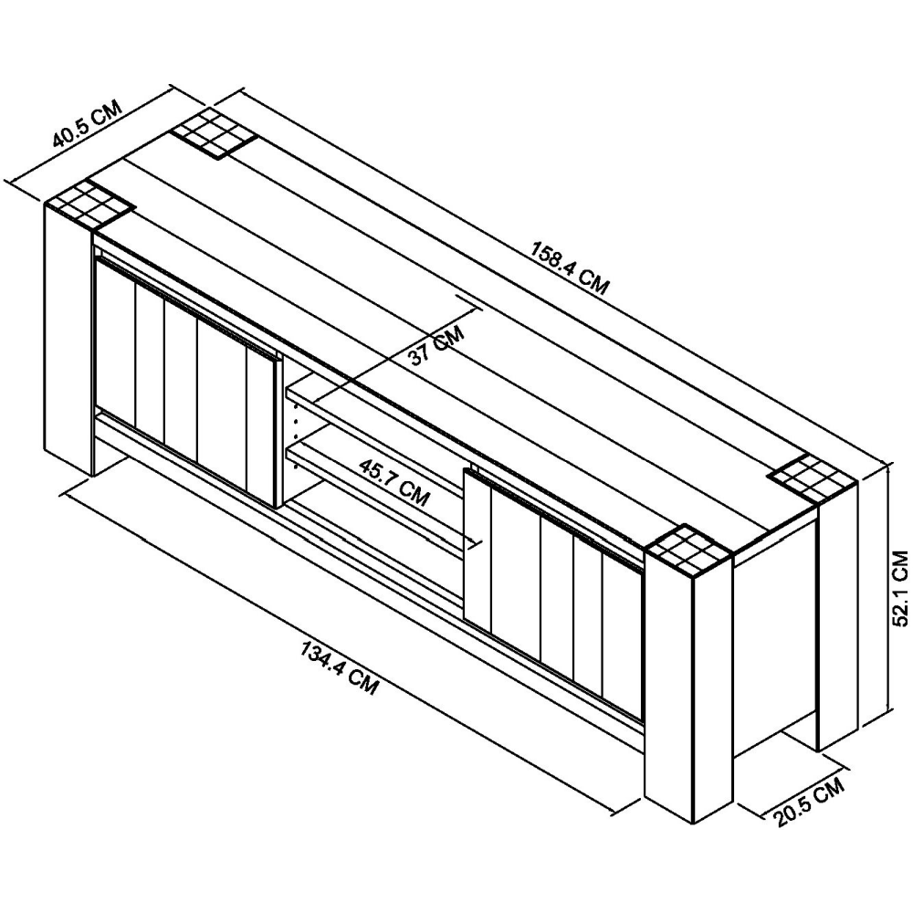Logan Fumed Oak Media Unit
