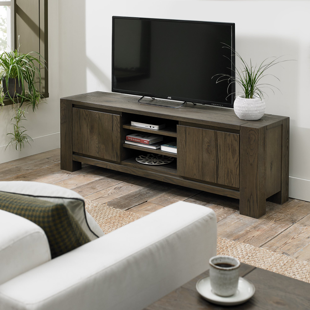 Logan Fumed Oak Media Unit