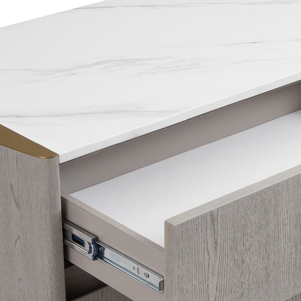 Mondello 2 Drawer Bedside Table Washed Oak