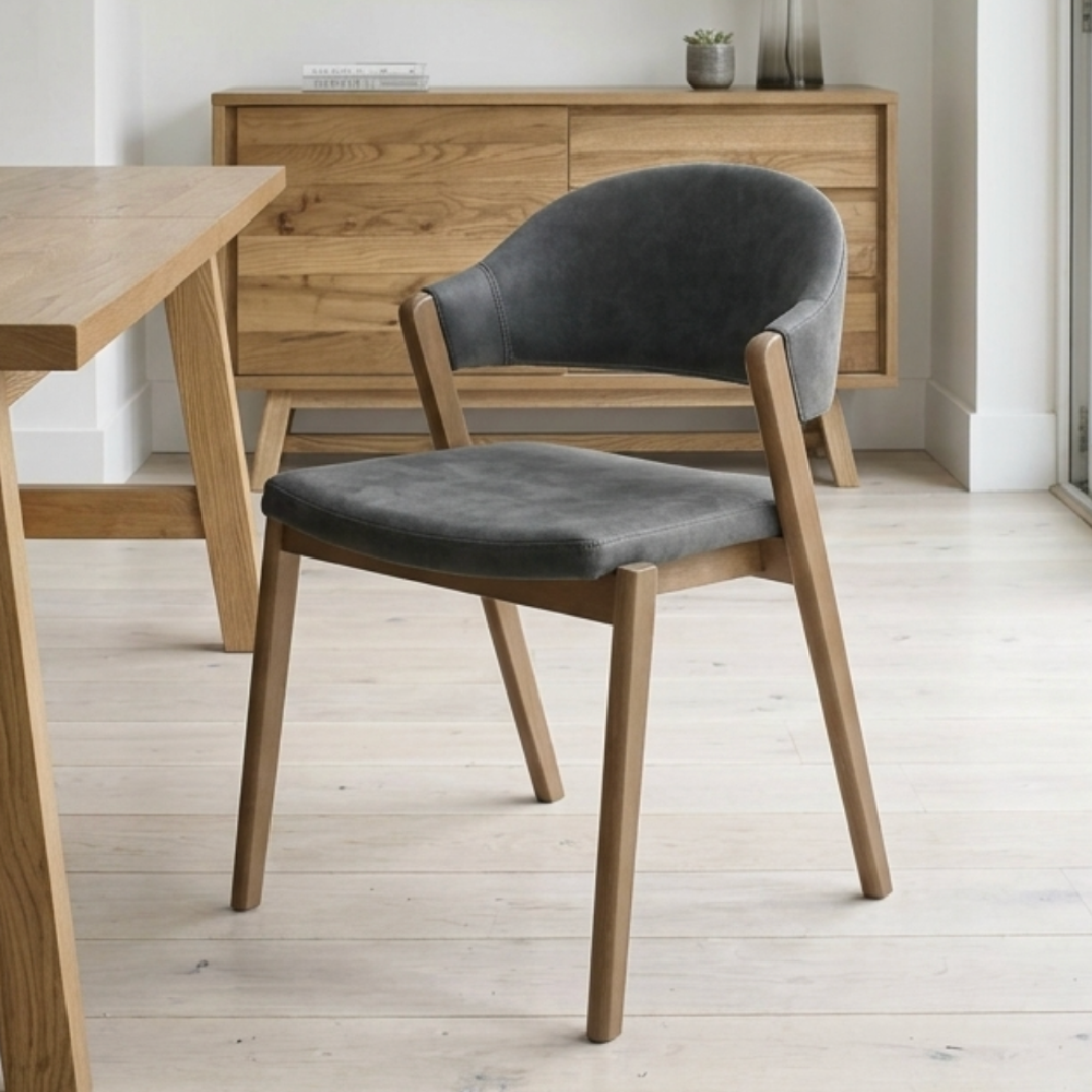 Camden Rustic oak Upholstered Dining chair