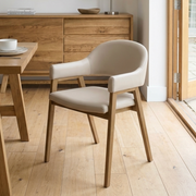 Camden Rustic Oak Upholstered Arm Chair
