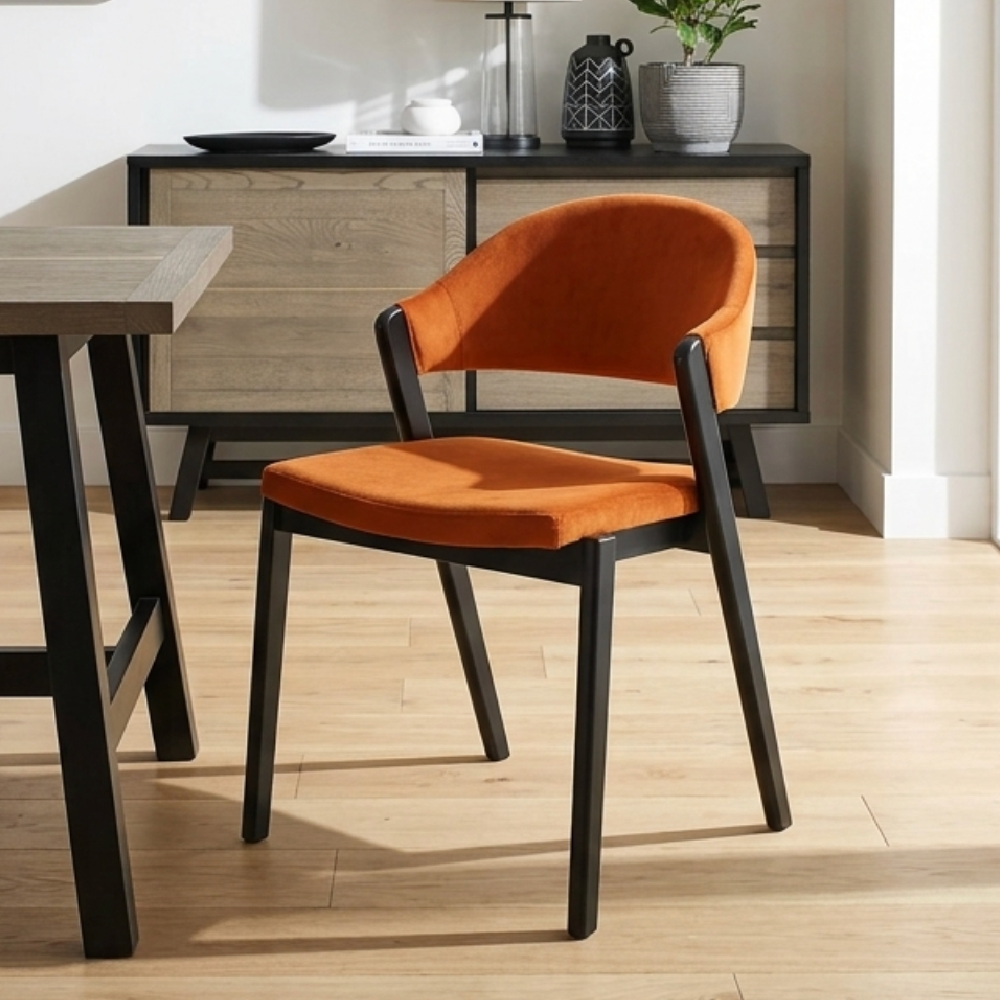 Camden Upholstered Dining chair Wethered oak – hopofurniture