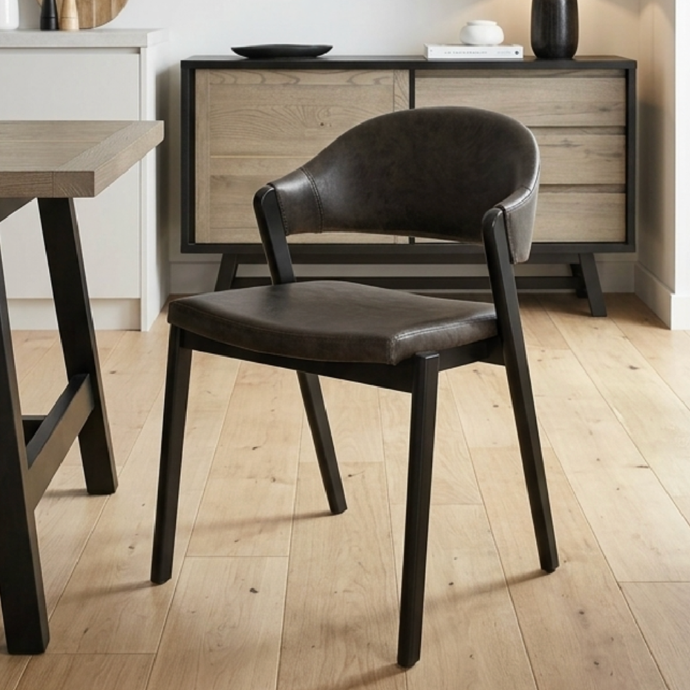 Camden Upholstered Dining chair Wethered oak