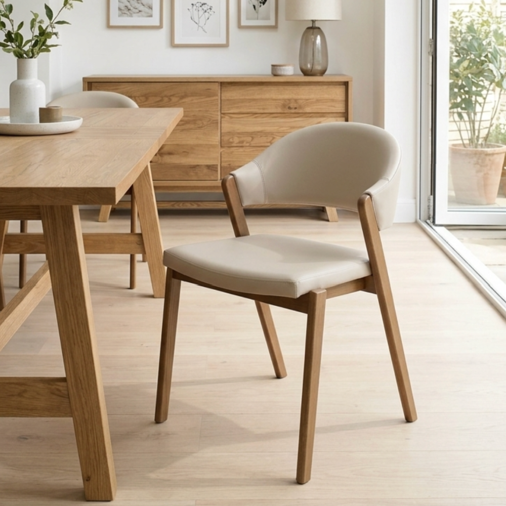 Camden Rustic oak Upholstered Dining chair