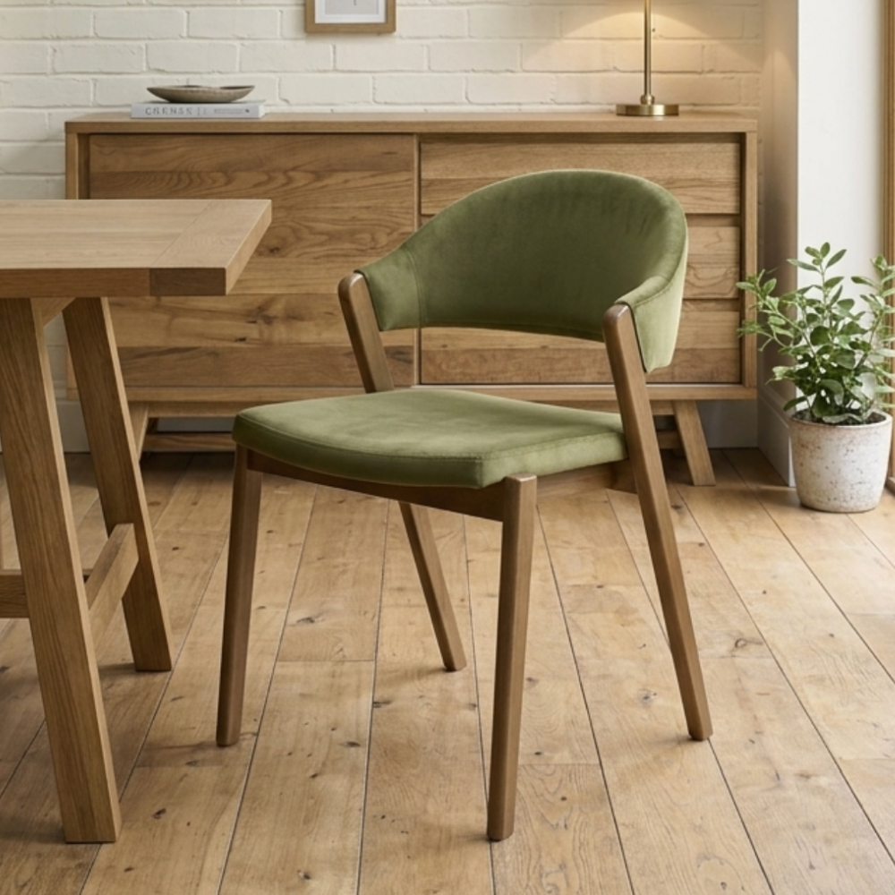 Camden Rustic oak Upholstered Dining chair