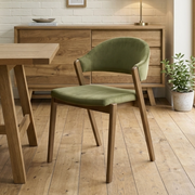 Camden Rustic oak Upholstered Dining chair