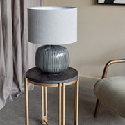 Bruno Ceramic Table Lamp Charcoal with Shade E27 60W